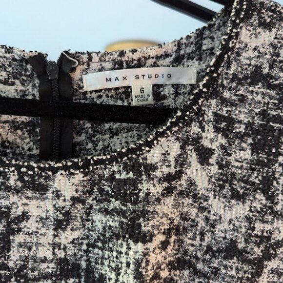 Max Studio Cap Sleeve Tweed Jacquard Sheath Dress - Picture 4 of 5